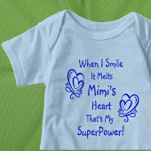 名前の変更ALL文字スマイルがハートのスーパーパワーを解除 ベビーボディスーツ