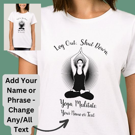 名前の変更ALL文字ログアウト終了おもしろい Tシャツ