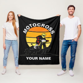 名前の変更ALL文字Motocross Motorcycle フリースブランケット