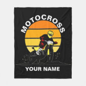 名前の変更ALL文字Motocross Motorcycle フリースブランケット (正面)