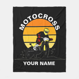 名前の変更ALL文字Motocross Motorcycle フリースブランケット