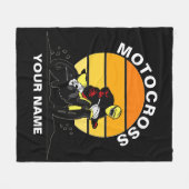 名前の変更ALL文字Motocross Motorcycle フリースブランケット (正面(横))