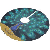 名前の孔雀クリスマスツリースカートの装飾 ブラッシュドポリエステルツリースカート (アングル)