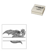 名前の宇宙付きドラゴン ラバースタンプ (押印)