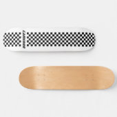 名前の完全なカスタム色の市松模様にストライプ スケートボード (横)