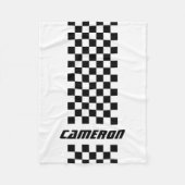 名前の完全なカスタム色の市松模様にストライプ フリースブランケット (正面)