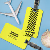 名前の完全なカスタム色の市松模様にストライプ ラゲッジタグ