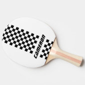 名前の完全なカスタム色の市松模様にストライプ 卓球ラケット (横)