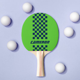 名前の完全なカスタム色の市松模様にストライプ 卓球ラケット