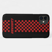 名前の完全なカスタム色の市松模様にストライプ Case-Mate iPhoneケース (裏面(横))