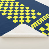 名前の完全カスタム市松模様にストライプ色 シェルパブランケット (3/4)