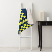 名前の完全カスタム市松模様にストライプ色 シェルパブランケット (インサイチュ)