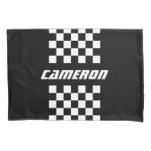 名前の完全カスタム市松模様にストライプ色 枕カバー (正面)