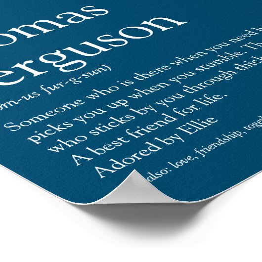 名前の定義モダンの青 ポスター (角)