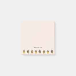 名前の小さなパーソナライズされたどんぐり ポストイット