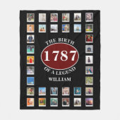 名前の年と写真の追加誕生日フリースブランケット フリースブランケット (正面)