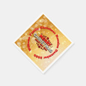 名前の年に一致するメリークリスマスカクテルを追加 スタンダードカクテルナプキン (角)