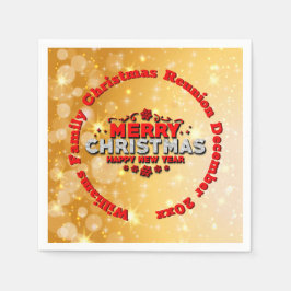 名前の年に一致するメリークリスマスカクテルを追加 スタンダードカクテルナプキン