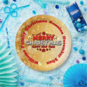 名前の年を追加するMerry Christmas 9" ペーパープレート (パーティー)