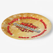 名前の年を追加するMerry Christmas 9" ペーパープレート (アングル)