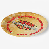 名前の年を追加するMerry Christmas 9" ペーパープレート (アングル)
