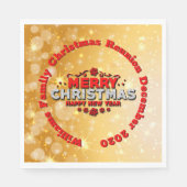 名前の年を追加するMerry Christmas Lunchem スタンダードランチョンナプキン (正面)