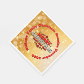 名前の年を追加するMerry Christmas Lunchem スタンダードランチョンナプキン (角)