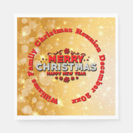 名前の年を追加するMerry Christmas Lunchem スタンダードランチョンナプキン