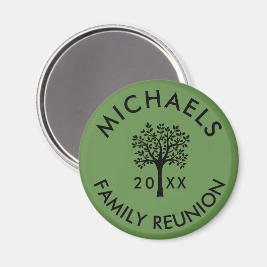 名前の年を追加ファミリー懇親会お土産ギフト マグネット (正面/裏面)