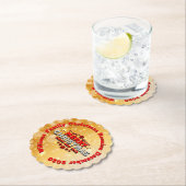 名前の年を追加Merry Christmasに一致 ペーパーコースター (インサイチュ)