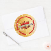 名前の年を追加Merry Christmasに一致 ラウンドシール (封筒)