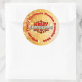 名前の年を追加Merry Christmasに一致 ラウンドシール (バッグ)