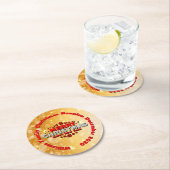 名前の年を追加Merry Christmasに一致 ラウンドペーパーコースター (インサイチュ)