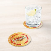 名前の年を追加Merry Christmasに一致 ラウンドペーパーコースター (インサイチュ)