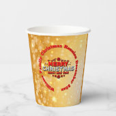 名前の年を追加Merry Christmasに一致 紙コップ (裏面)