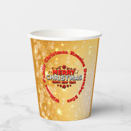 名前の年を追加Merry Christmasに一致 紙コップ