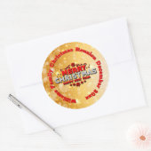 名前の年を追加Merry Christmasクラシック Rou ラウンドシール (封筒)