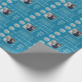 名前の年齢の写真ただ馬を愛する少女ブルー ラッピングペーパー (角)