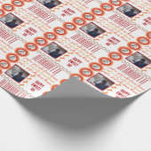 名前の年齢の写真ちょうど馬を愛する女の子赤 ラッピングペーパー (角)