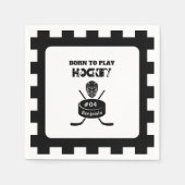 名前の年齢またはジャージー番号ホッケースポーツ スタンダードカクテルナプキン (正面)
