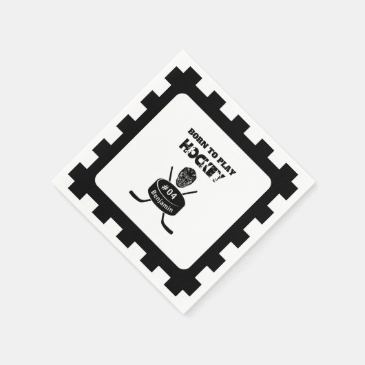 名前の年齢またはジャージー番号ホッケースポーツ スタンダードカクテルナプキン (角)