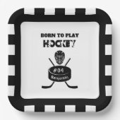 名前の年齢またはジャージー番号ホッケースポーツ ペーパープレート (正面)