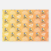 名前の年齢または番号スポーツテーマダビングバレーボール ラッピングペーパーシート (正面3)