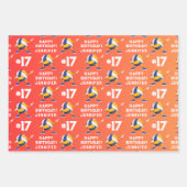 名前の年齢または番号スポーツテーマダビングバレーボール ラッピングペーパーシート (正面2)