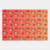 名前の年齢または番号スポーツテーマバレーボール ラッピングペーパーシート (正面2)