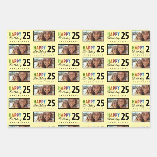 名前の年齢誕生日の折り返し紙 ラッピングペーパーシート (正面3)