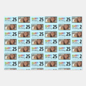 名前の年齢誕生日の折り返し紙 ラッピングペーパーシート (正面3)