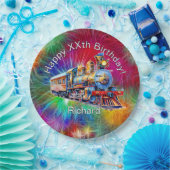 名前の年齢、蒸気列車の誕生日パーティーを追加 ペーパープレート (パーティー)