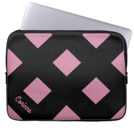 名前の幾何学的な交差のパステル調の黒いライン ラップトップスリーブ