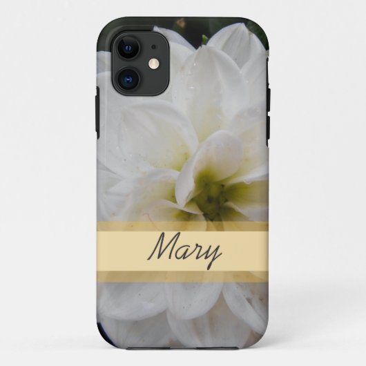 名前の庭の花、白いダリア Case-Mate iPhoneケース (裏面)